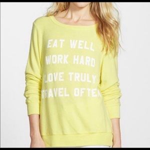 Yellow wildfox couture mantra pullover